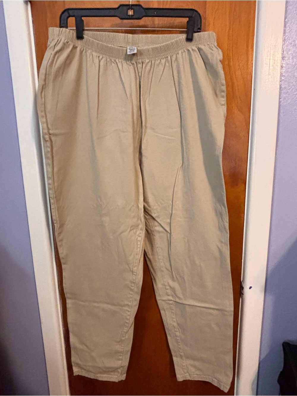 Catherines Elastic Waist Khaki/Tan Casual Chino Pants